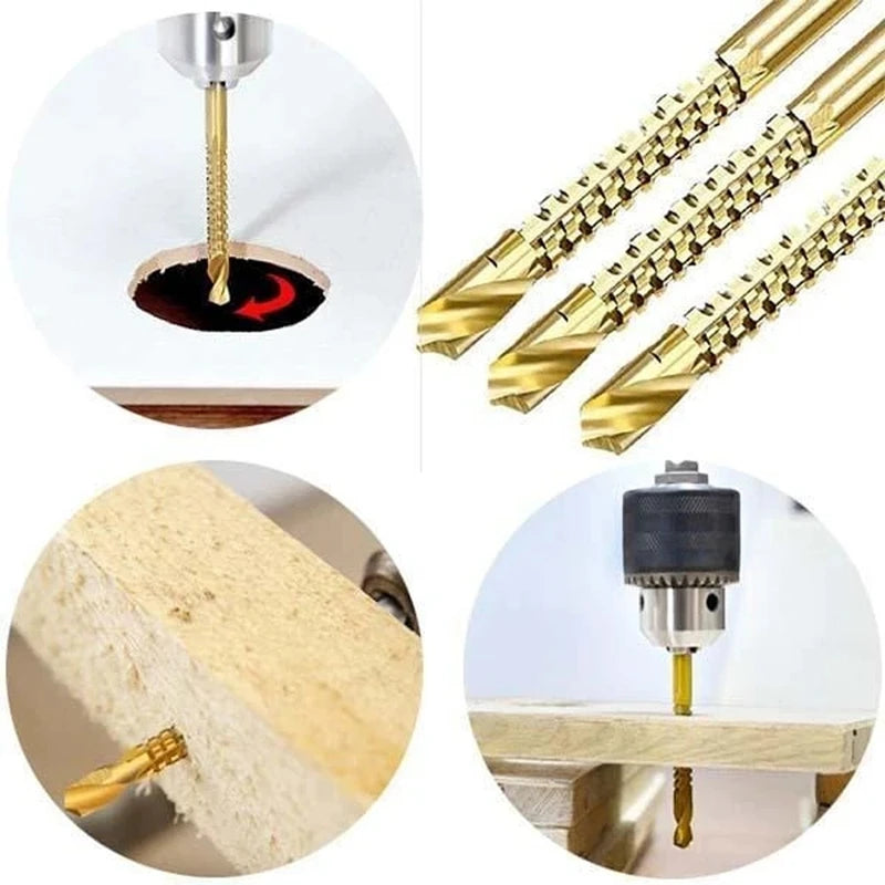 6Pcs Cobalt Drill Bit Set Hole Saw Grooving Set Woodworking Sawtooth Drill Slotted Drill Oasis Select