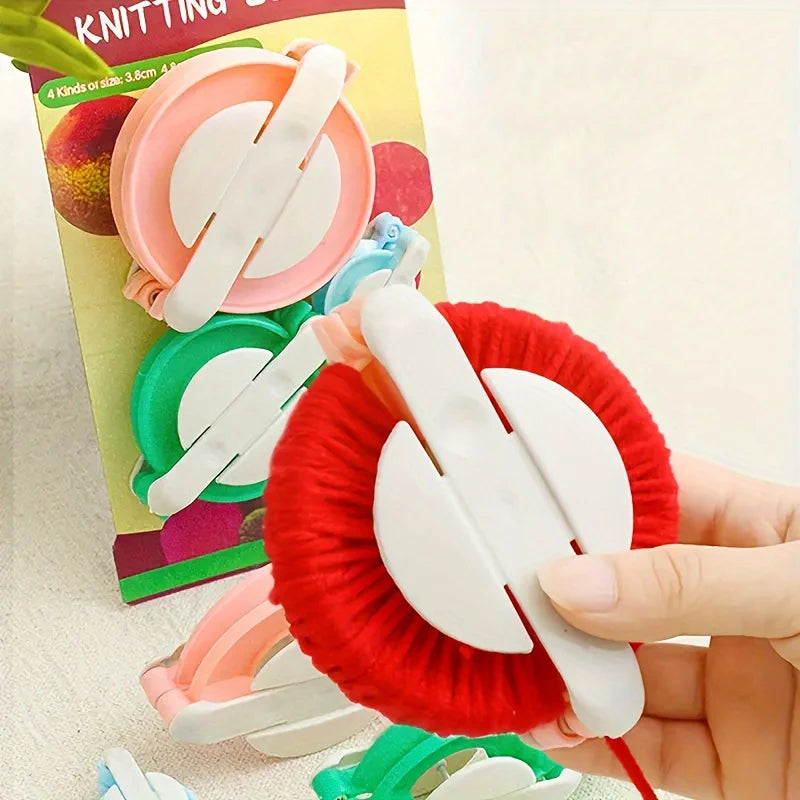 4-piece/set DIY Craft Equipment Manufacturer Weaving Tools 4-size Plush Ball Weaving Machine Plush Ball Knitting Kit Oasis Select