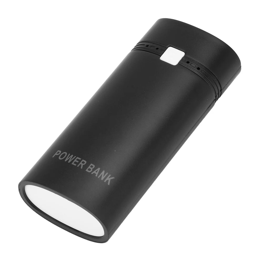 2x18650 Power Bank Battery Box Dual Type-C USB Charge Shell Soldering-free Mobile Power Case DC 5V 2.1A to 5V 2.4A Battery Case Oasis Select Black