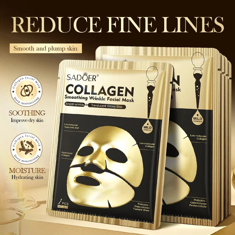Sadoer Gold Collagen Sheet Mask – Moisturizing & Anti-Wrinkle Collagen Sheet Mask Oasis Select