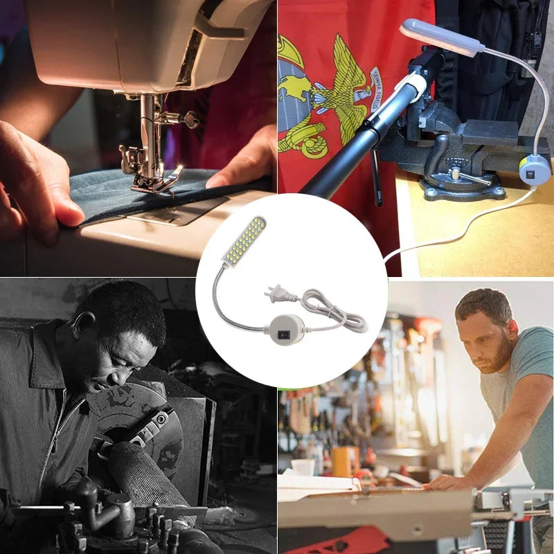 LED Sewing Machine Lamp 360 Flexible Adjustable Gooseneck Work Lamps Industrial Lights with Magnetic Base for Workbench New 2024 Oasis Select