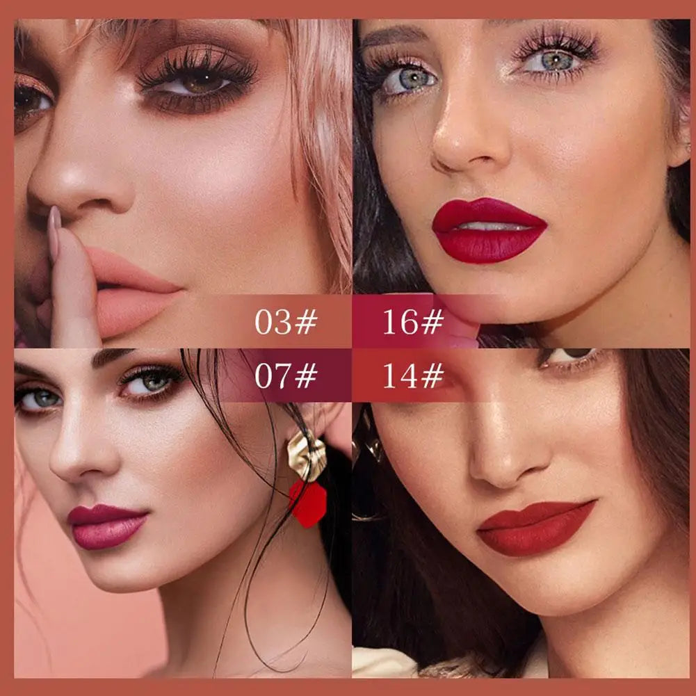 18 Color Waterproof Liquid Matte Lipstick Long Lasting Sexy Red Moisturizing Lip Gloss Velvet Non-Stick Lip Tint Makeup Cosmetic Oasis Select