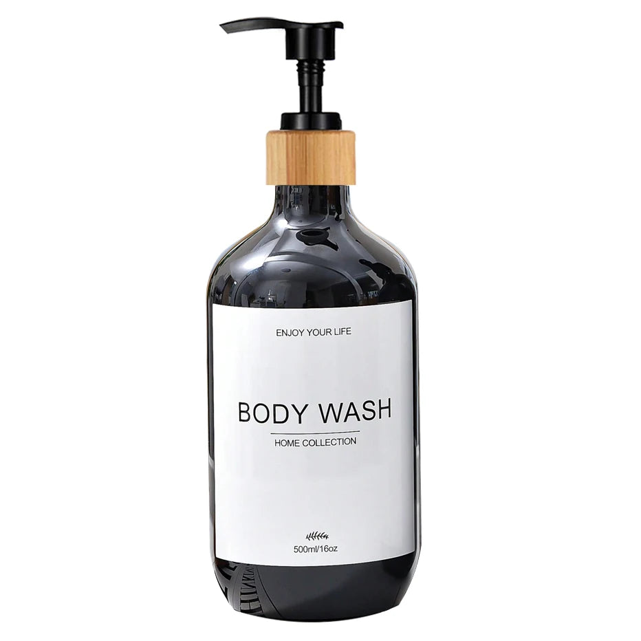500ml Refillable Shampoo & Body Wash Pump Dispenser Bottle Soap Dispenser Bottle Oasis Select B-black-body 500ml