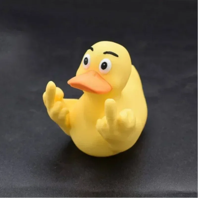 Duck hands with middle finger ornaments home garden resin craft design ornaments cute duck swimming office desk funny decorative Oasis Select
