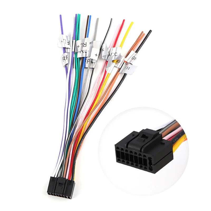 Universal Power Horn Wire Plug 16 Pins Car Audio Wiring Harness Adapter Plug Auto Stereo Connector For Radio CD DVD Oasis Select