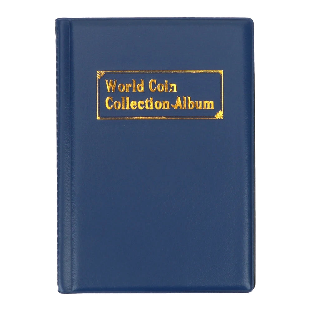 120 pieces Coins Album Multi-kinetic PVC Banknotes Coin Collection Book For Collectors Badge Collect Accessories Oasis Select navy blue