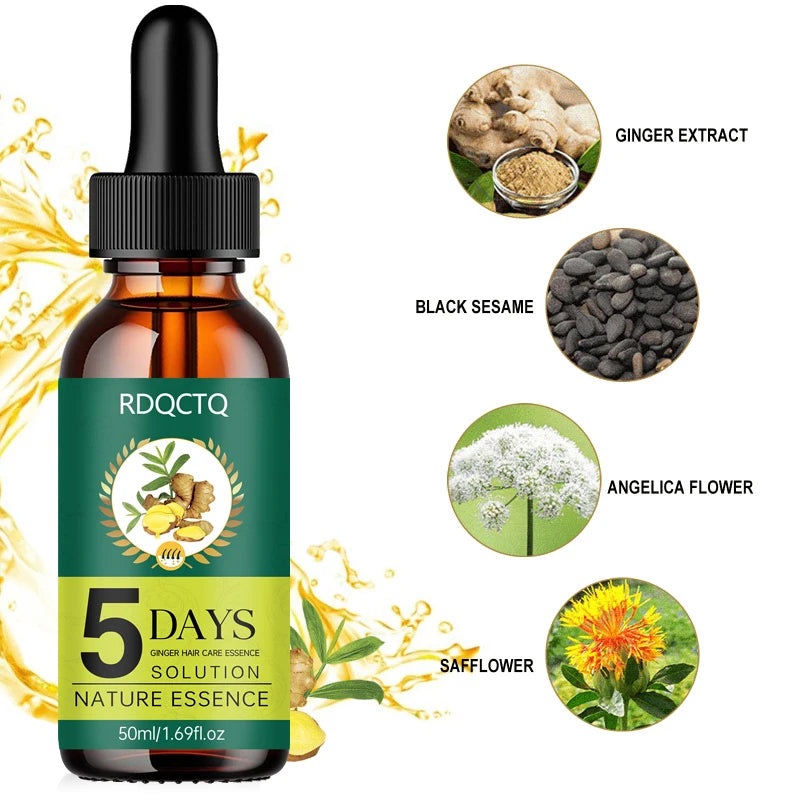 5-Day Ginger Hair Serum – Frizz Control & Shine Boost