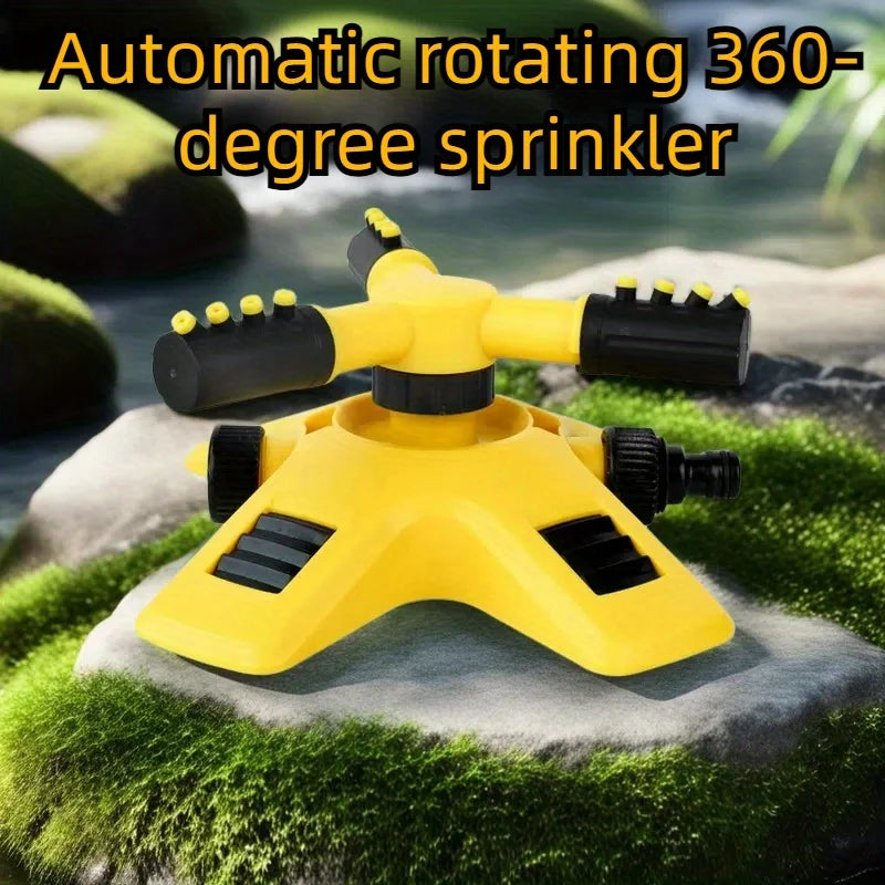 360° Rotating Lawn Sprinkler, Automatic Watering System with Triple Nozzle, Adjustable Irrigation for Garden/Yard,Lawn Sprinkler Oasis Select