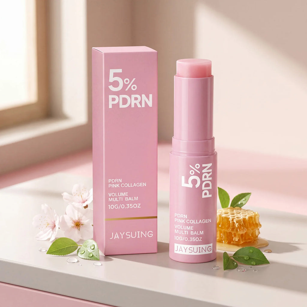 PDRN Pink Collagen Volume Multi Balm Stick For Face Lip Eyes Neck Moisturizing Makeup Base Nourish Create Healthy-Looking Skin Oasis Select