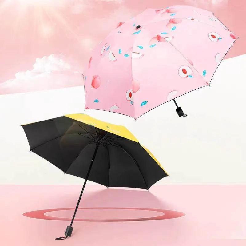 1pcs Fruit Umbrella Sturdy and Durable Manual Version Reinforced for Both Rain and Rain Small and Fresh Foldable and Portable Oasis Select