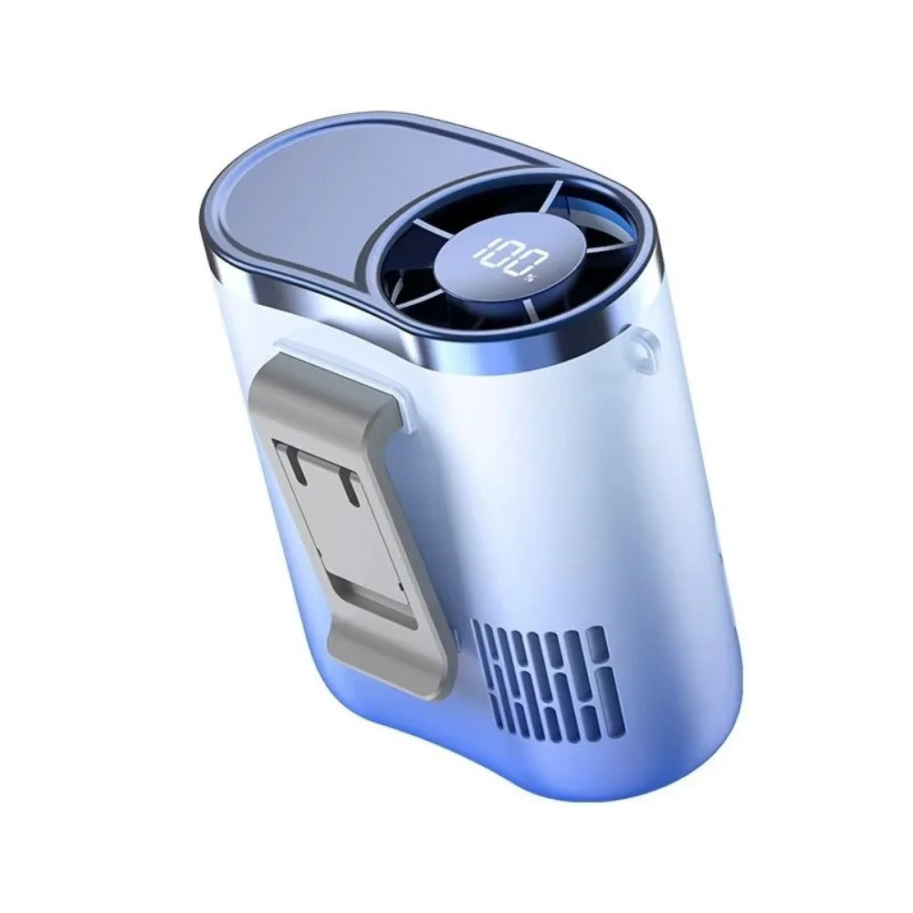 Portable Waist Clip Fan USB Rechargeable Strong Airflow Hanging Neck Fan LED Display Compact Design Cooling Fan Climbing Oasis Select