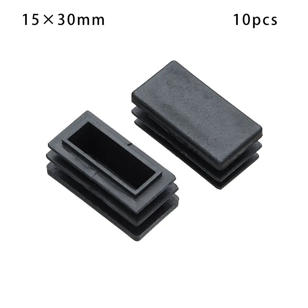 10Pcs Plastic Black Chair Feet Tube Cap Furniture Non-slip Foot Protective Pad Steel Rectangular Tube Plug Dust-Proof Foot Cover Oasis Select 15 30mm