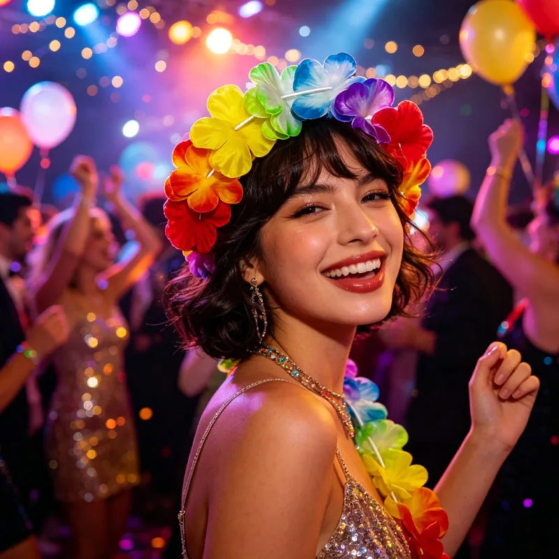 1-40PCS Faux Flower Headband and Wristband Set Multicolor Festive Party Dance Floral Crown Corsage for Women Girls Cosplay Oasis Select