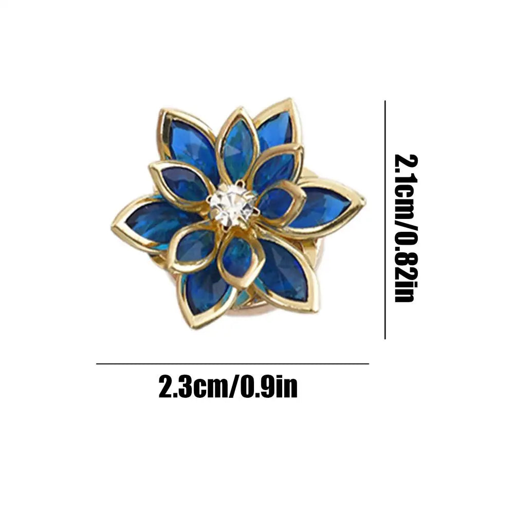 1PC Button Cover Cufflinks Elegant Camellia Button Cover Cufflinks for Blouses Tuxedo Shirt Dress Wedding Dating Party Oasis Select Blue