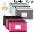 Multi-Purpose Money Bag Coin Purse with Zipper PU Leather Organizer Bag with Write-on Label Random Color for Makeup Cash Tools Oasis Select Random Color 2pcs