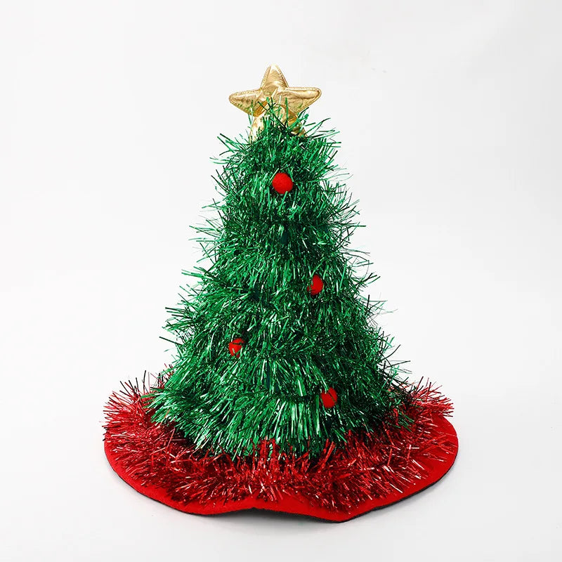 2025 Ins Christmas Tree Hat Creative Xmas Headwear for Girls Tinsel Christmas Headband Party Costume New Year Decor Supplies Oasis Select C 38x34cm