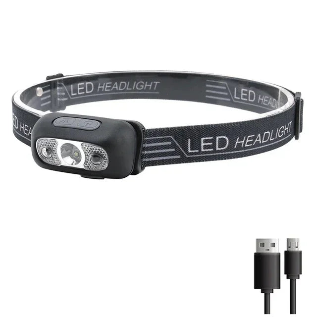 Rechageable Motion Sensor Headlight 9 Led Strong Light Headlamp Portable Fishing Camping Outdoor Head Lamp Work Flashlight Oasis Select A