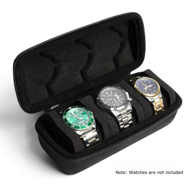 Travel Case for Watch with 3 Slots Rigid High-Quality Watch Storage Organizer Protective Box for Jewelry And Accessories Oasis Select