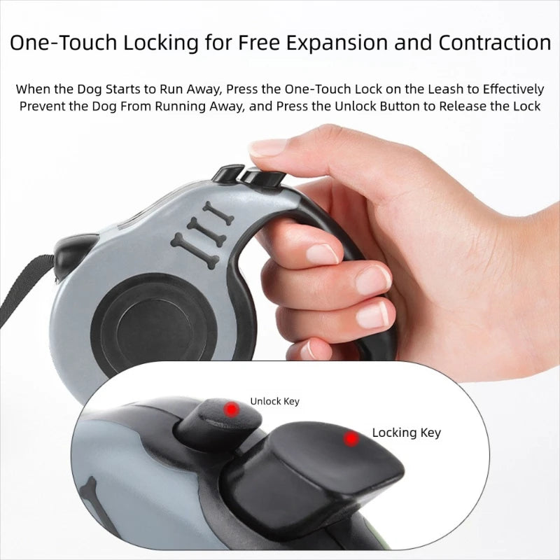 3m 5m Dog Leash for Small Dogs Cat Automatic Retractable Durable Nylon Lead Puppy Outdoor Travel Walking Hiking Traction Rope Oasis Select