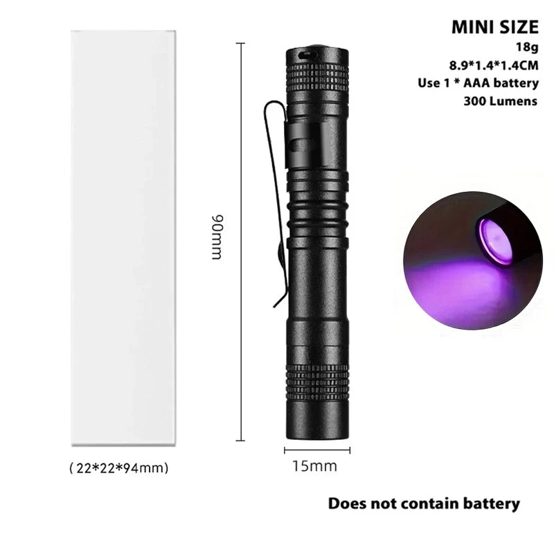 395nm UV Flashlight – Pet Urine Detector & Scorpion Finder