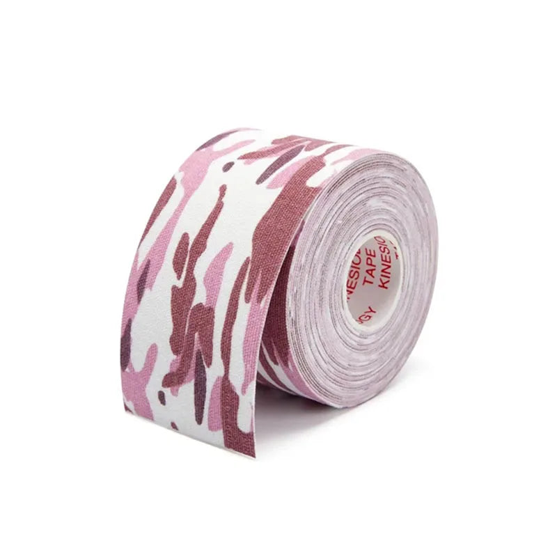 1pcs Sports Waterproof Kinesiology Tape Athletic Bandage Muscle Recovery Protector Strapping Pain Relief Tennis Gym Elastic Wrap Oasis Select Pink Camo 10CM
