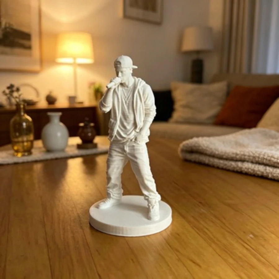 3D Printed Rapper Figurine Hip Hop Singer Action Figure Collectible Statue Desk Decoration Gift Miniature Statue Music Fans Oasis Select