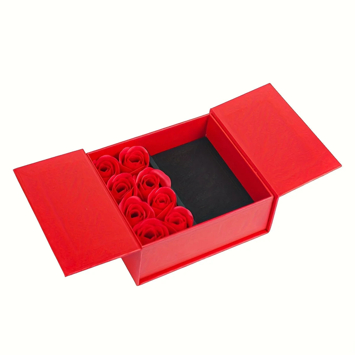 Valentine's Day Gift Box Rose Flower Ring Necklace Jewelry Box Soap Flower Present Box for Girlfriend Oasis Select Red 15x13x6cm