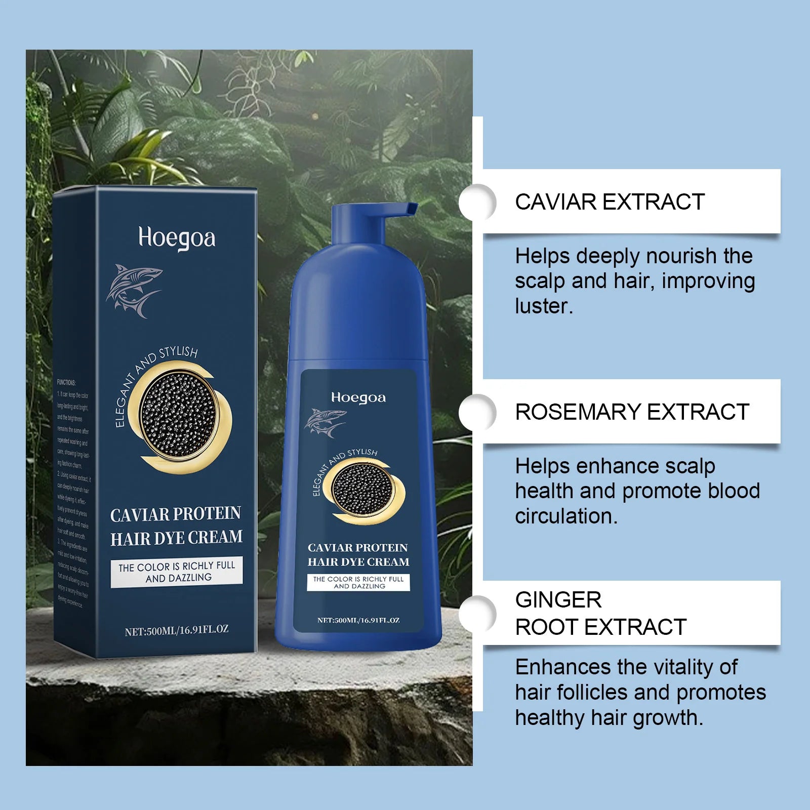 Caviar Hair Dye Cream Change Hair Color Long Lasting Black Brown Repair Gray Hair Safety Nourishing Permanent Hair Coloring Wax Oasis Select