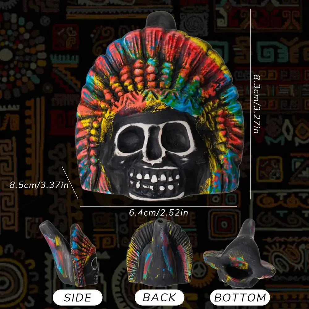 Aztec Death Whistle Spookys Aztec Scary Death Whistle Ghost War Whistle Skull Head Toy Party Noise Prop Resin Halloween Toy Gift Oasis Select E