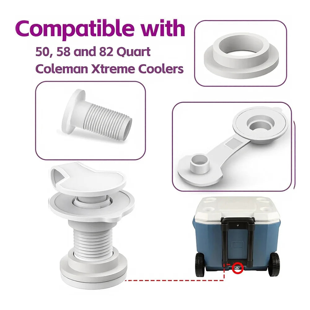 Threaded Cooler Drain Stopper Kit 1 1.5 Inch For Coleman For IGLOO Cooler Parts Camping Fishing Tailgating Events Gear Oasis Select