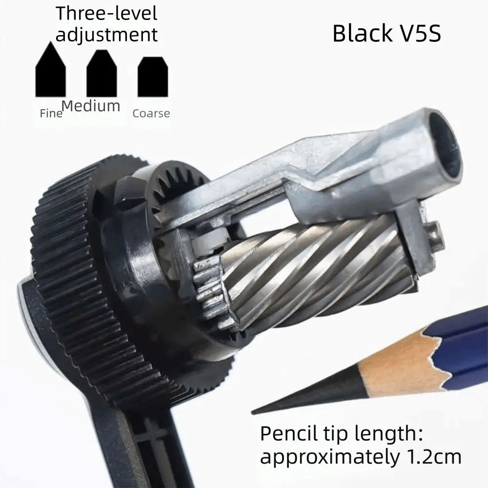 Manual Hand Crank Pencil Sharpener Transparent/Black for Children Artists Art Special Student Creative Office School Stationery Oasis Select