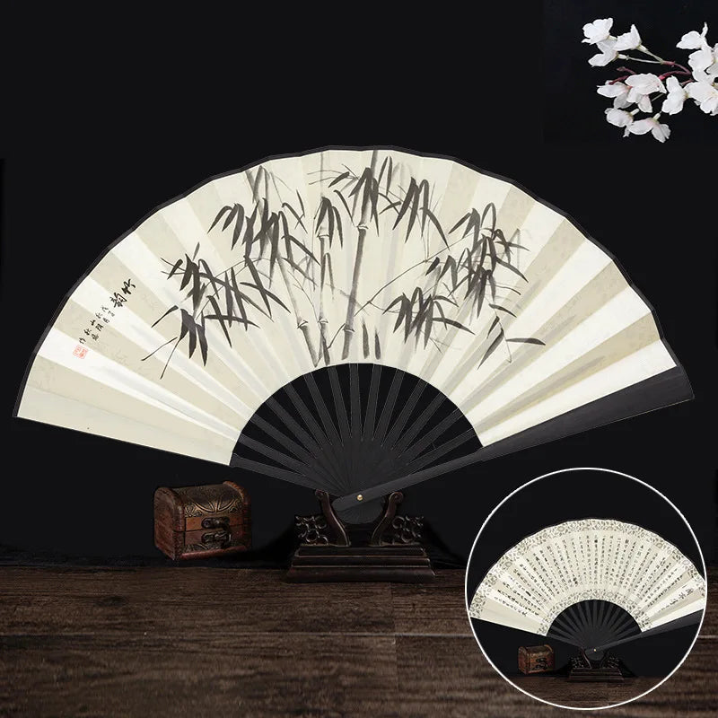 Ancient Folding Fan Chinese Scenic Spots Retro Classic Blank Fan Craft Silk Cloth Fan For Decoration Performance Gift Idea Oasis Select Y