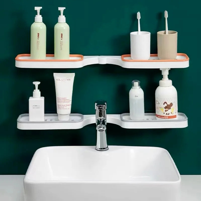 Toilet bathroom storage rack foldable countertop bathroom non perforated soap storage rack closet organizer Oasis Select