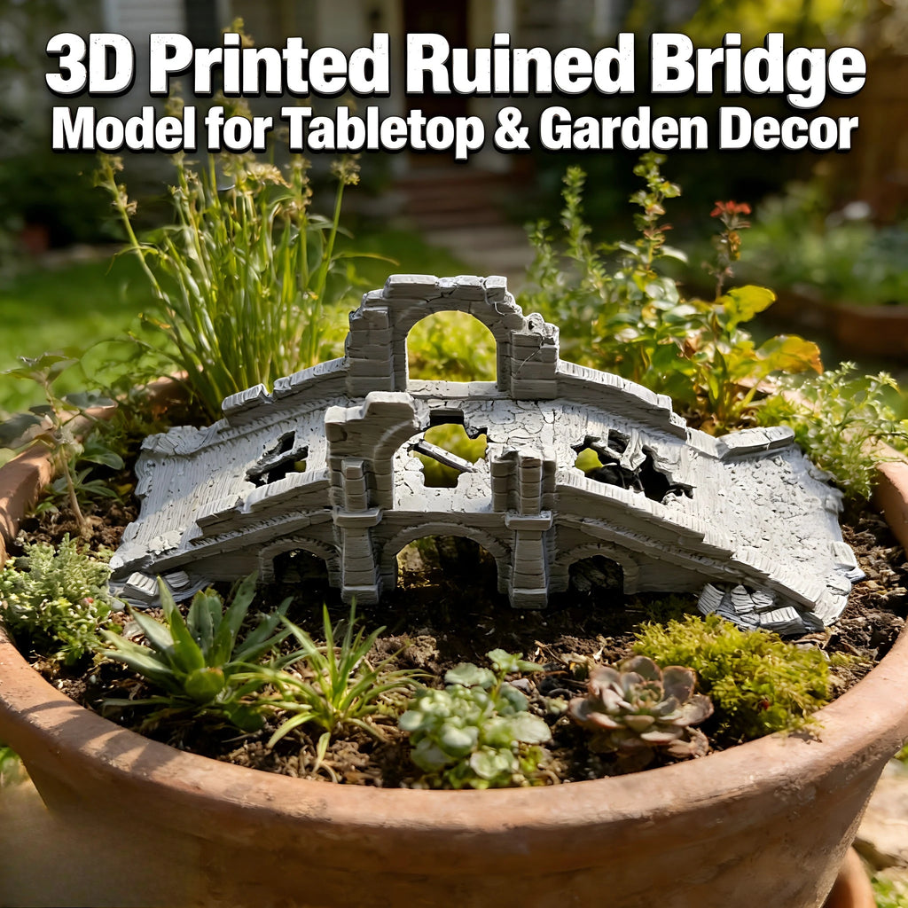 Weathered Stone Bridge Ruins Terrain 3D Printed Wargaming Scenery for Bonsai Decor Miniature Diorama Building Fairy Garden Decor Oasis Select
