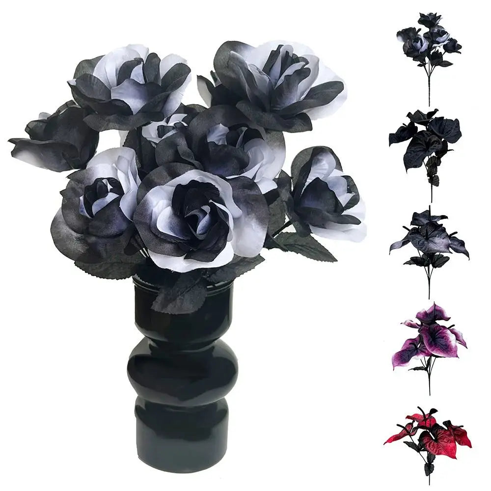 NEW Halloween Artificial Anthurium Multicolor DIY Calla Lily Artificial Flower Accessories Silk Faux Red Palm Flower Arrangement Oasis Select