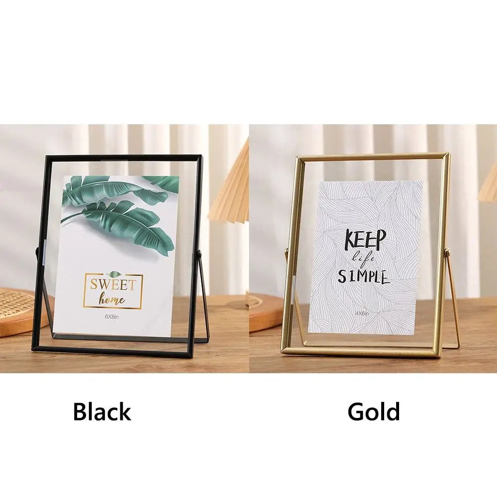 Nordic Metal Photo Frame 4–10 Inch | Acrylic Gold & Black