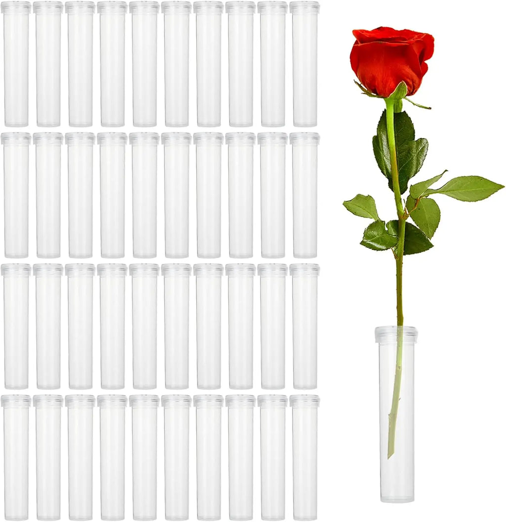 Floral Water Tubes with Picks – Clear Plastic 10/20/40 Pack