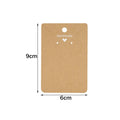 50pcs 6x9cm Kraft Earring Cards Necklace Display Cards Paper Ear Studs for Selling Hanging Earring Necklace DIY Crafts Retail Oasis Select Brown Love