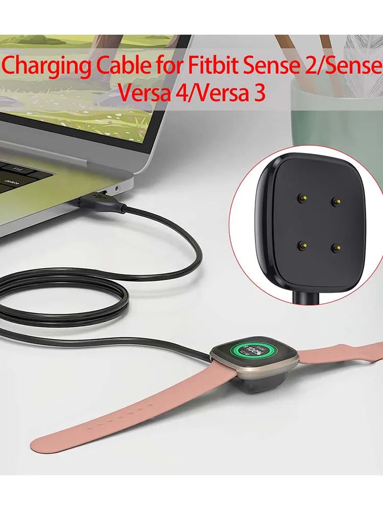 Fitbit Sense 2 / Versa 4 / Versa 3 USB Charger Cable 3.3ft Smartwatch Charger Cable Oasis Select