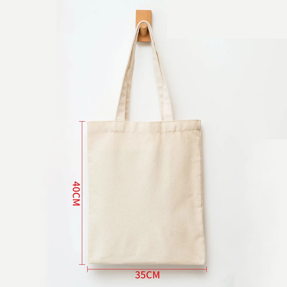 Large Capacity Folding Canvas Bag Reusable Shopping Bag Unisex Eco-friendly Tote Bags DIY Shoulder Bag Grocery Handbag Oasis Select Beige3-40X35CM
