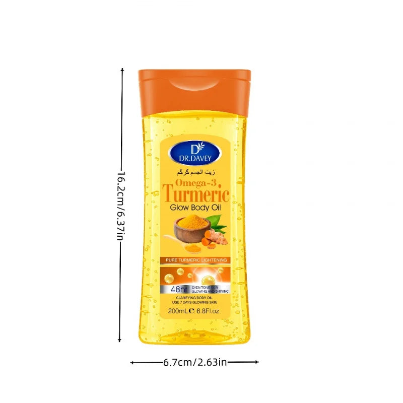 DR.DAVEY Turmeric Omega-3 Glow Body Oil 200ml – Moisturizing