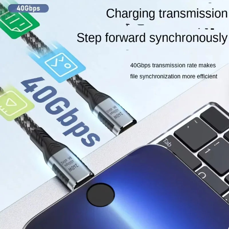 1m 1.8m 240W 5A Fast Charing Cable USB4 40Gbps USB C Thunderbolt 3 Data Line 8K60Hz Display for Type-C Laptops PC Docking Device Oasis Select