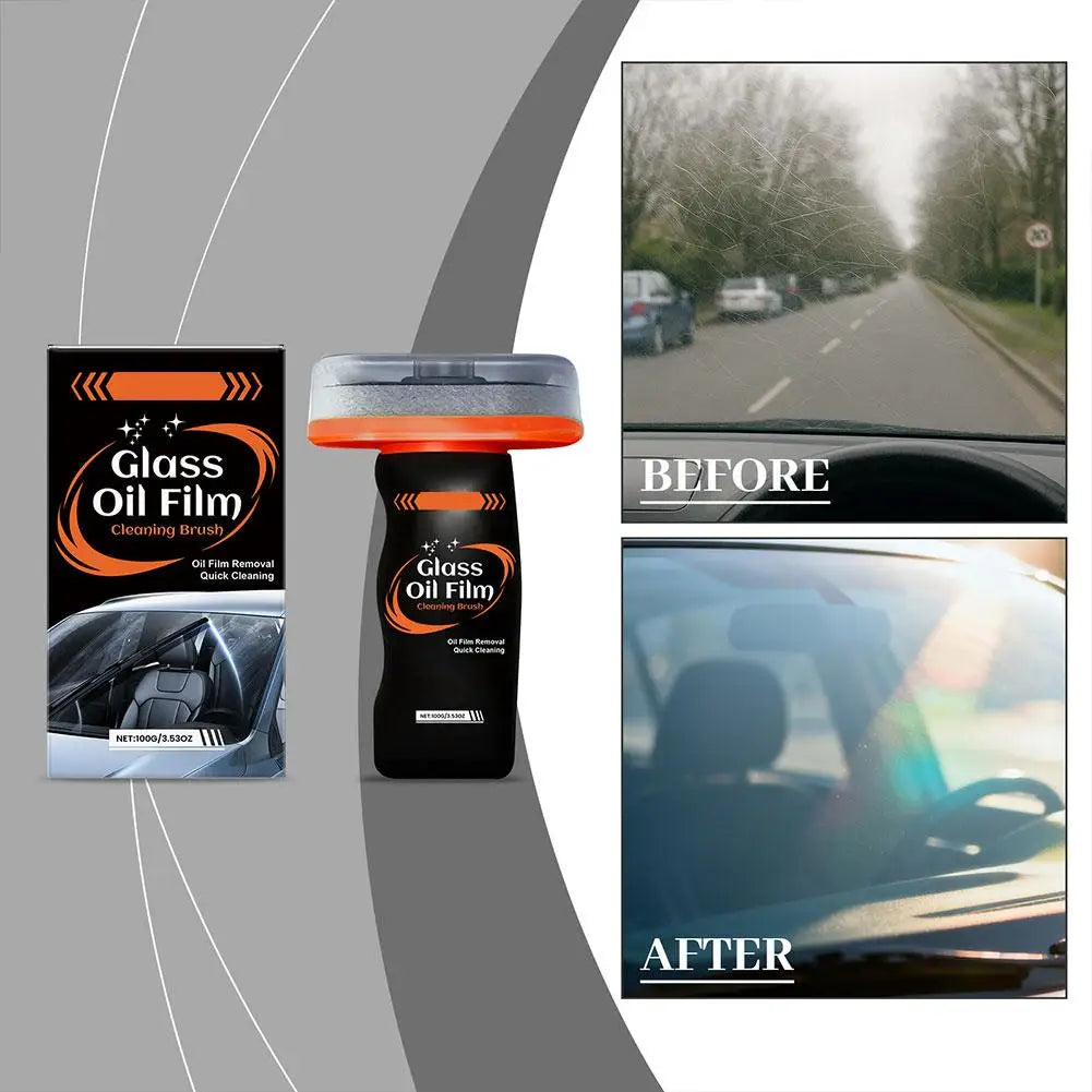 Car Glass Oil Film Cleaning Brush – Windshield Cleaner