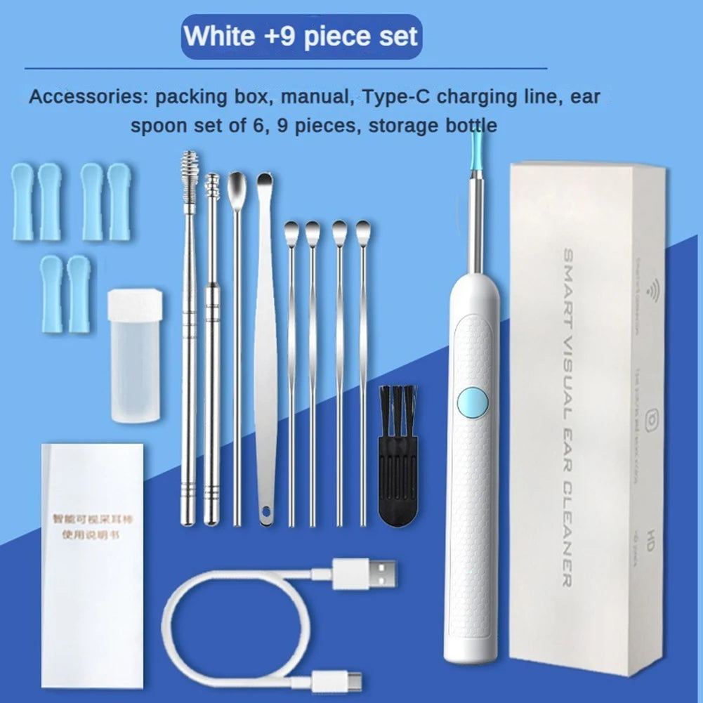 Visual Ear Wax Cleaner with HD Camera – Safe Endoscope Tool Ear Wax Removal Tool Oasis Select White B france
