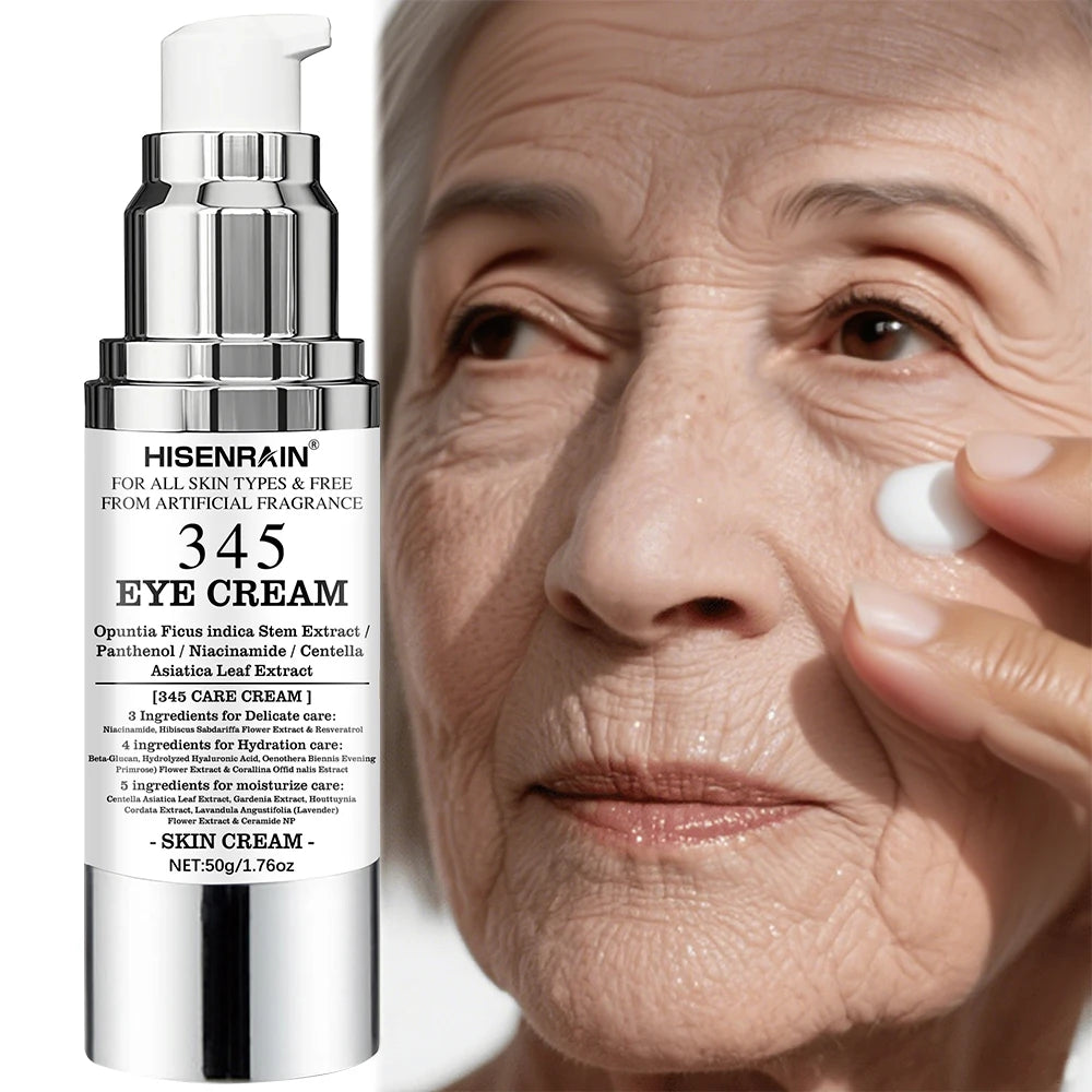 HISENRAIN 345 Eye Cream for All Skin Types Moisturizing Hydrating Anti-Aging Reduces Dark Circles Fine Lines Puffy Eyes. Oasis Select