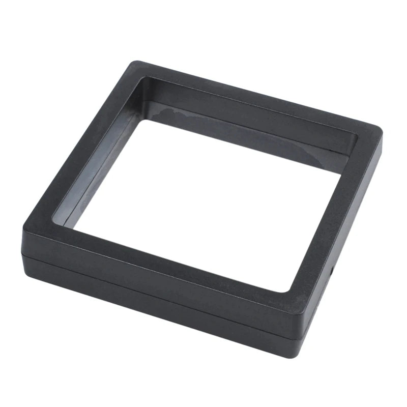 2X Square 3D Albums Floating Frame Holder Coin Box Jewelry Display Show Case, 9X9cm (With Base) Oasis Select