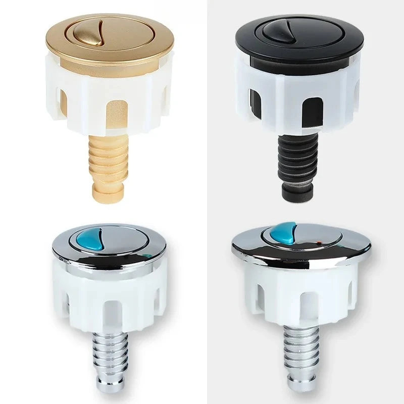 Toilet Push Button Dual Flush Water Saving Chrome Line Control Side Press Double Row Drain Valve Toilet Button Switch Parts Oasis Select
