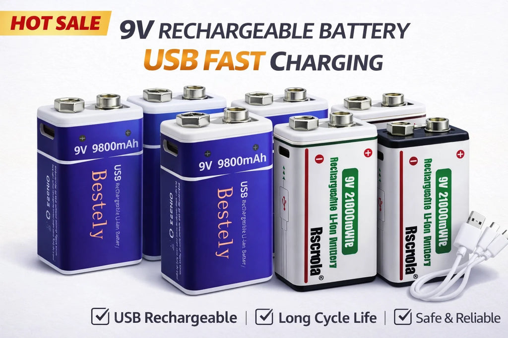 Hot selling,high capacity,usb-c fast charging,9V Li-ion rechargeable Battery series Oasis Select
