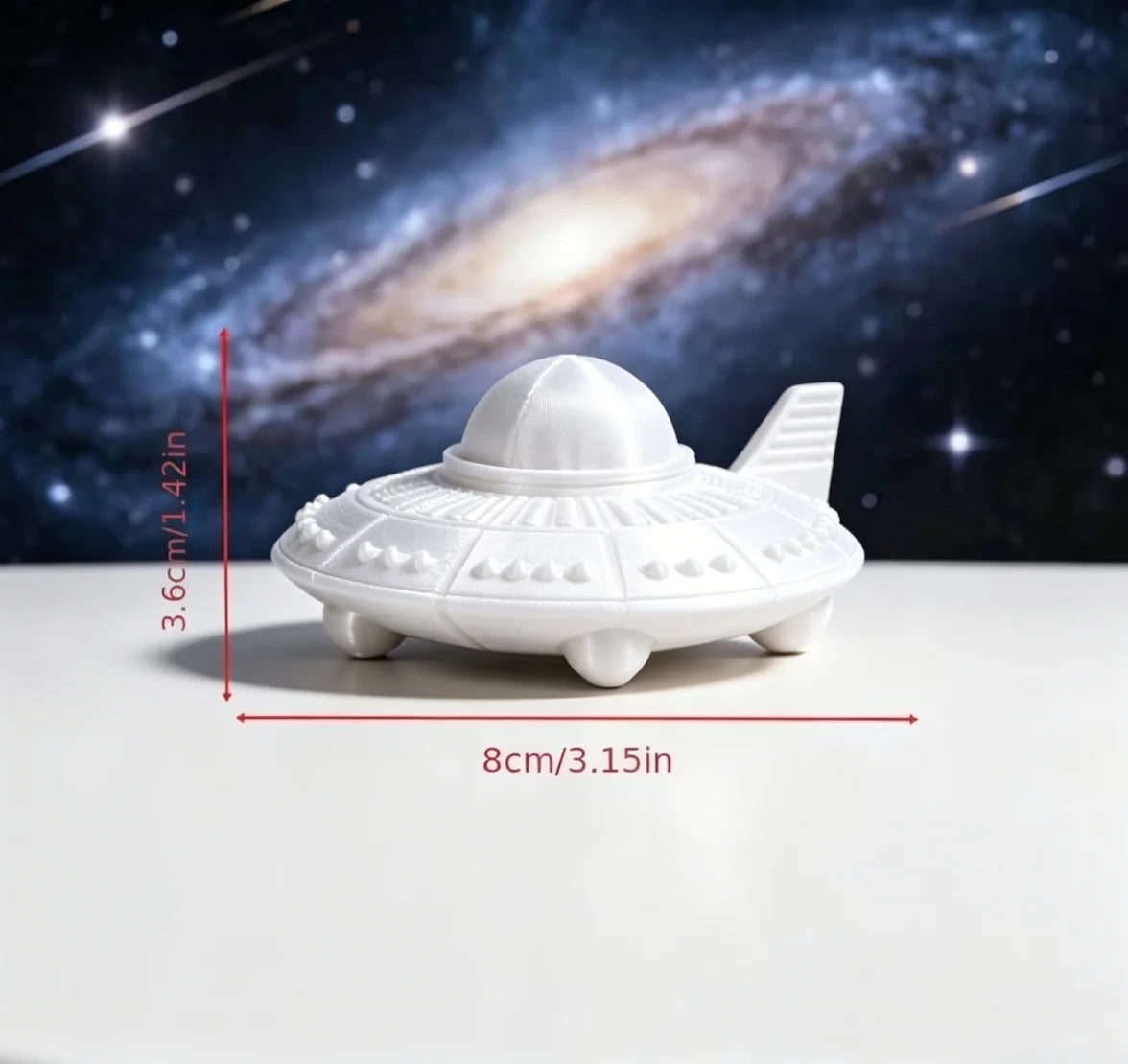 Retro Metal Style UFO Figurines 3D Printed Sci-Fi Alien Spaceship Desk Ornaments for Space Enthusiasts Home Office Bedroom Decor Oasis Select light green