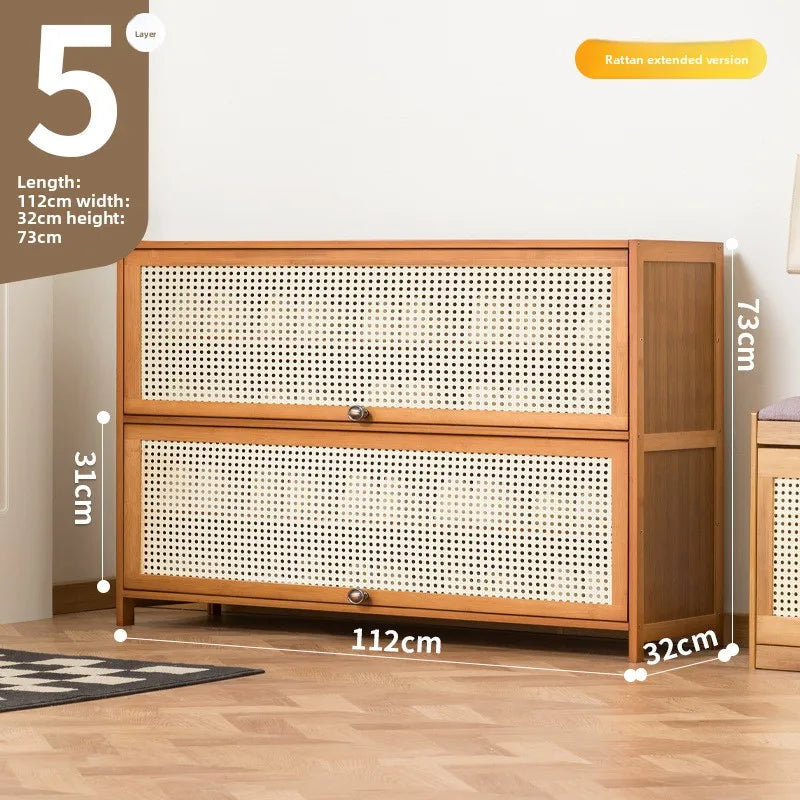 Imitation rattan woven shoe cabinet, simple shoe rack at the door of the home, economical, good-looking indoors Oasis Select Five floors 112